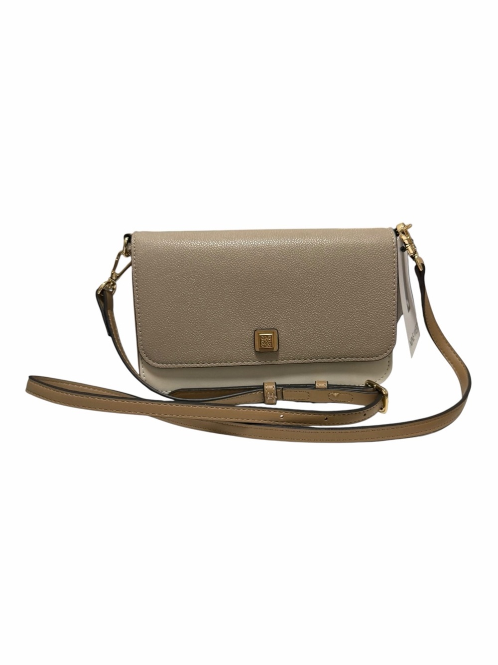 Nine West Manmade Cream/Taupe Faux Leather Crossbody